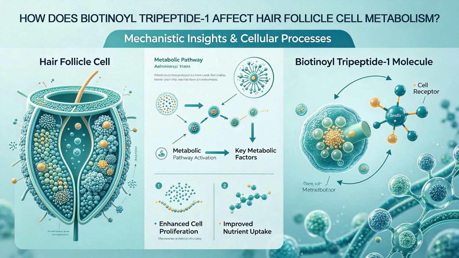 How does Biotinoyl Tripeptide-1 affect hair follicle cell metabolism?